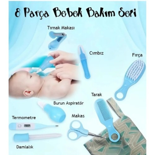 1-500x500 8 Parça Bebek Bakım Seti Mavi Renk - Görsel 1