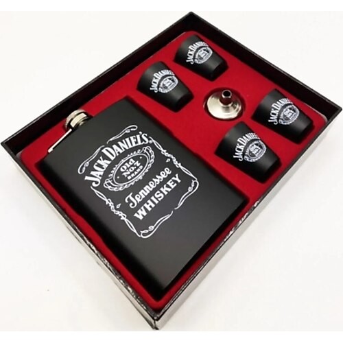 562741420010-1-500x500 9 oz (266ml) Çelik Matara Hediye Seti Içki Viski Alkol Konyak Matarası 4 Shot Bardaklı - Görsel 1