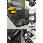 Siyah Mermer Desenli Yapışkanlı Tezgah Folyosu (3 mt.x 60 cm) - Görsel 2