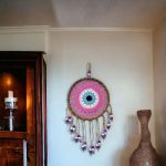 Örgülü Duvar Süsü Pembe Boncuklu Duvar Dekoru