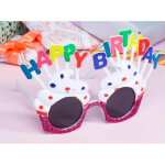 Happy Birthday Beyaz Fuşya Parti Gözlüğü