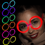 Glow Stick Yuvarlak Parti Gözlüğü 6 Adet - Görsel 3
