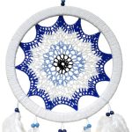 Saks Mavisi Nazar Motifli Kuş Tüylü Duvar Süsü
