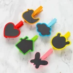 Desenli Notlu Ahşap Mandal (6'lı Set - 10 Paket) - Görsel 2