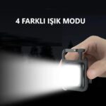 LED Işıklı Flash Özellikli 4 Modlu  Anahtarlık El Feneri - Görsel 4