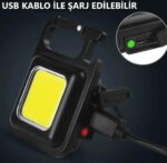 LED Işıklı Flash Özellikli 4 Modlu  Anahtarlık El Feneri - Görsel 6