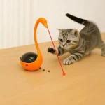 Kuğu Şeklinde Lazerli ve Mama Hazneli Kedi Oyuncağı - Görsel 5