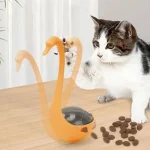 Kuğu Şeklinde Lazerli ve Mama Hazneli Kedi Oyuncağı - Görsel 3