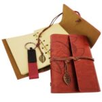 Özel Ahşap Kutulu Kahve Deri Defter ve Anahtarlık Set - Görsel 2