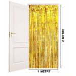 Altın Gold Renk Ekstra Metalize Parlak Saçaklı Arka Fon Perde İthal A Kalite 1x2 Metre - Görsel 3