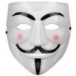 Beyaz Pembe Yanaklı V For Vendetta Maskesi