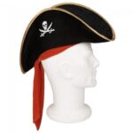 Çocuk Boy Kadife Jack Sparrow Denizci Kaptan Jack Korsan Şapkası 45x16 cm - Görsel 3