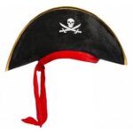 Çocuk Boy Kadife Jack Sparrow Denizci Kaptan Jack Korsan Şapkası 45x16 cm - Görsel 2