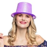 Floresan Mor Renk Simli Uzun Fötr Melon Şapka 12 cm - Görsel 3