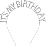 Kristal Taşlı Gümüş Renk İt's My Birthday Yazılı Doğum Günü Parti Tacı 14x16 cm - Görsel 3