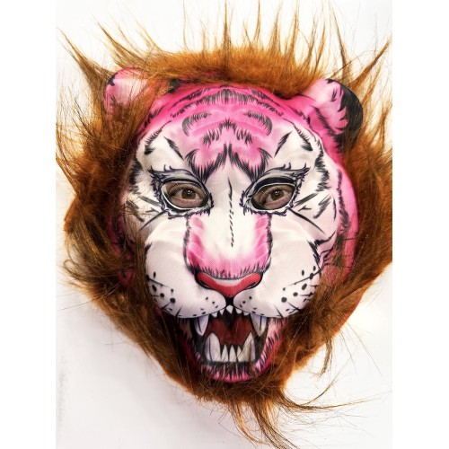 562741436003-0-500x500 Kahverengi Saçlı Pembe Yüz Kurt Maske Kaplan Maske Mega Peluş 26 No - Görsel 1