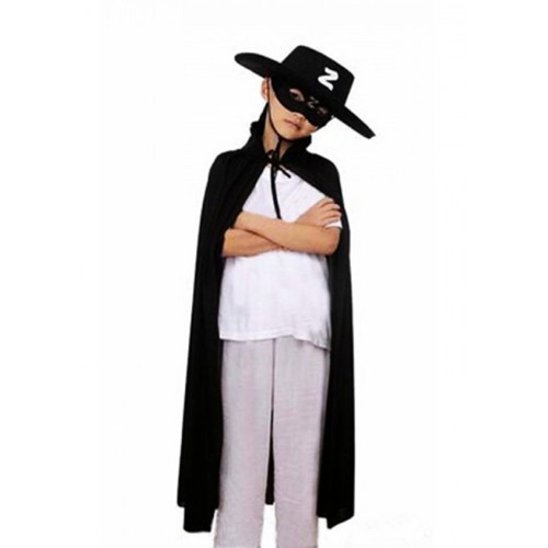 562741436186-0-500x500 Çocuk Boy Zorro Pelerin + Şapka + Maske Kostüm Seti - Görsel 1