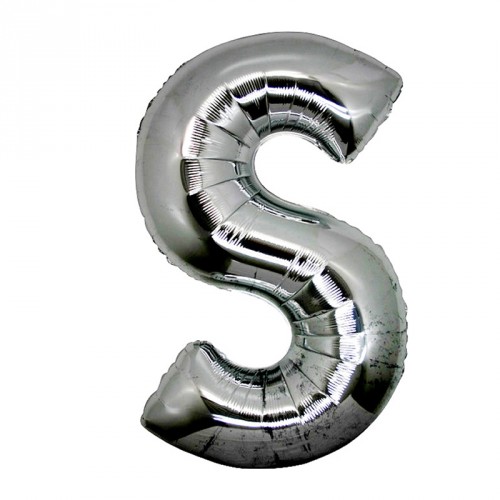 562741436227-0-500x500 S Harf Folyo Balon Gümüş Renk 40 inç - Görsel 1