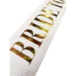 Beyaz Üzeri Altın Büyük Bride To Be Yazılı Simli Işıltılı Kuşak Kemer 10 cm Genişlik - Görsel 2