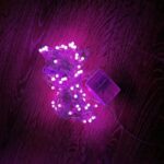 10m 100 Led Damla Uçlu Pembe Işık Şeffaf Kablo - Görsel 2