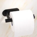Kendinden Yapışkanlı Tuvalet Kağıtlığı – Mat Siyah Modern Banyo Rulo Askısı - Görsel 4
