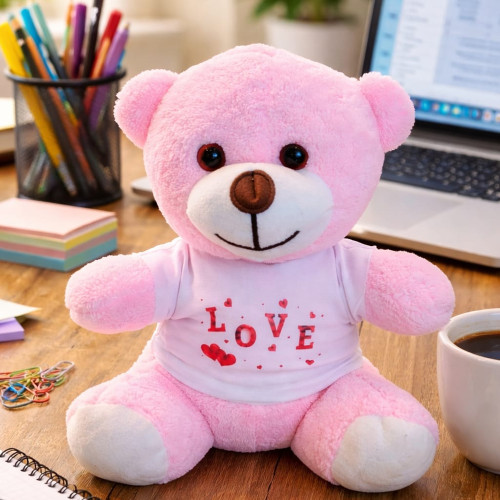 562741436902-1-500x500 Toptan Love Tişörtlü Pembe Ayıcık - Görsel 1