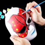 Beyaz Renk Boyanabilir Anonim Tam Yüz Cosplay Maske 24x18 cm - Görsel 5