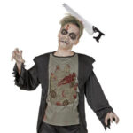 Kafaya Saplanmış Halloween Kanlı Testere Şaka Tacı - Görsel 5