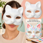 Kendin Tasarla Kişiselleştirilebilir Boyanabilir Kedi Maskesi